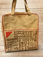 Vintage 1970s Nabisco Bemis Canvas Advertising Bag Ritz Oreo Newtons USA Rare picture