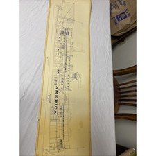 Vintage Alan L. Bates AMERICA River Steamboat Blueprint Plan INDIANA Maritime picture