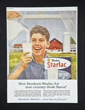 Borden's Starlac instant milk ad vintage 1961 farm boy advertisement picture