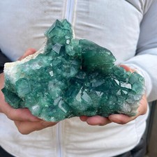 2.7lb NATURAL Green Cube FLUORITE Quartz Crystal Cluster Mineral Specimen picture