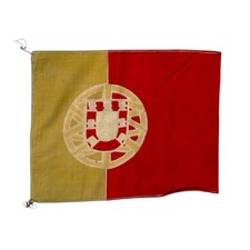 Vintage 1940s Portugal Flag Cotton Made in Japan 10x14 Small Banner WWII Era picture