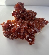 Vanadinite on Barite, 7.2 cm, Mibladen Morocco, Lustrous Red Crystals picture