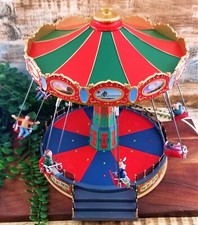 Lemax Sky Swing Carnival Carousel Ride Light & Sound Village Diorama 84379 VIDEO picture