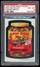 1974 Topps Wacky Packages Sticker Raw Goo Sauce Wonder Bread 2nd PSA 8 picture