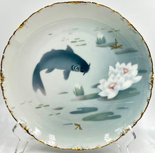c1891 ANTIQUE ROSENTHAL 9in CABINET PLATE, RC COPENHAGEN; FISH; LIGHT DAMAGE picture