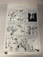 TOM MIX #32 original comic art WESTERN 1950 ROCKS FALL SHOOT KILL GOLD MINER picture