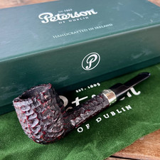 Peterson Junior Petite Rusticated Nickel Mounted Lovat Fishtail Pipe - New picture