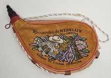 Vintage Colombian Leather Bota Bag Wineskin Canteen Cartagena  14.5
