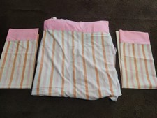 Vintage Cannon Monticello bed sheet orange, pink, and white Full Flat, W/ Pillow picture