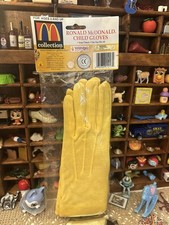 McDonald's Vintage Ronald McDonald Child Gloves Original Package Yellow picture