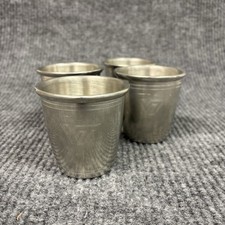 Lot of 4 Vintage VT Camelot Pewter Virginia Cups 3