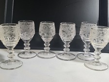 Vintage Paden City Glass Crystal Spring Orchard Cordial c.1930 Set6 picture