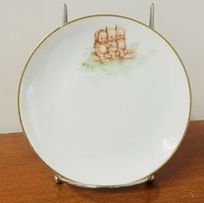 Kewpies Trio 6” Inch Porcelain Plate Bavaria Vintage Antique Thomas White & Gold picture