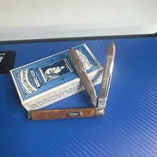 Case Vintage Brown Bone Handle Pocketknife Stainless Clip Point Blade w/ Box picture