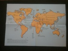 A MAP OF THE WORLD WITH IMPORTANT PLACES AND DATES IN CHURCHILL'S TRAVELS picture