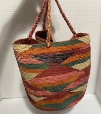 Vintage Shigra Ecuadorian Hand Woven Collectible Colorful Bag picture