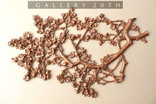 HUGE HOLLYWOOD REGENCY VTG ROSE WALL ART BLOSSOMS 50S MCM FLOWERS MID CENTURY picture