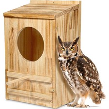 Large Great Horned Owl House,23''x 14''x 10''Owl Nesting Box for Outside picture