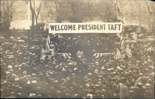 Battle Creek MI? President Taft welcome crowd c1900s-10s Real Photo Postcard bhn picture