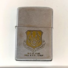 Vintage Zippo Lighter A.F. Logistics Command N.C.O. Club Hill A.F.B. Utah USA  picture