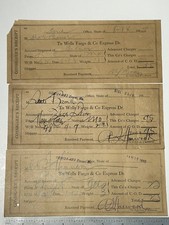 1915 WELLS FARGO & CO. EXPRESS CONSIGNEE'S RECEIPT Chicago IL., K.C TO DOVER Mo. picture