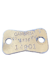 Vintage Cambria PA Co. Dog Or Employee Steel Tag 1978 picture