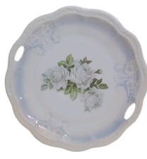 Vintage handpainted china plate marked Germany pastel roses, Some Wear picture