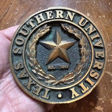 Vintage Solid Brass “TEXAS SOUTHERN UNIVERSITY” Paperweight  picture