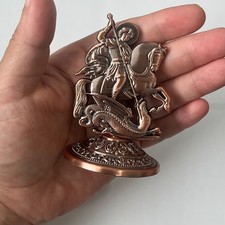 St. Saint George on Horse Slaying Dragon  3” Figurine Statue Eastern Orthodox picture