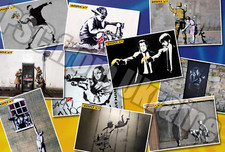 STREET ART .  BANKSY . 10 Of Banksy Most Famous Paintings. 10  postcards picture