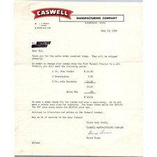 Caswell Mfr Company Loader Bruce Tower Cherokee IA Vintage Farming Leaflet SJ23 picture