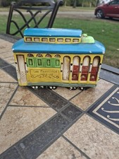 Vintage 1968 R Dakin San Francisco Cable Car Ceramic Coin Bank Michele Japan picture