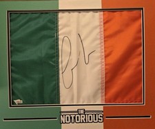 CONOR MCGREGOR UFC Signed 12x18 Ireland Irish Flag AUTO Fanatics Custom Framed  picture