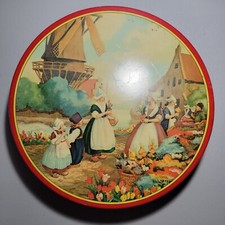 Vintage c.1920s Art Deco Tindeco Flower Picking Candy Chocolate Tin  picture