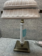 martha stewart White Porcelain / Brass Desk Lamp New 16.5 H  picture