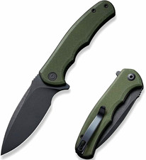 Mini Praxis Praxis Folding Pocketknife G10 Green Handle Steel Black Blade Clip picture