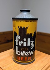 RARE  Fritz Brew Low Profile Cone Top Beer Can - Fritz Brewing - Freeport, IL picture