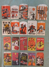 20 VTG & Modern Halloween Paper Trick or Treat Candy Bag Lot Cowboy Skeleton JOL picture