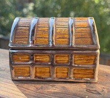 Vintage Lancaster English Ware Hanley England/ Treasure Chest Trinket Box W 4” picture