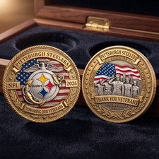 Pittsburgh Steelers 2026 Commemorative Coin, Honoring Veterans Military Fan Gift picture