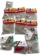 Vtg Santa's Mini Land Christmas Miniatures Lot Santa & Snowman Hanging Figures picture