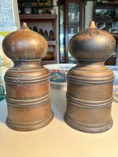 Antique Bronze Giboshi (Onion-shaped Finial) Set of 2 For Shrines and Temples picture