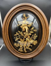 Vintage 1978 Saburo Maui 24K Gold Dipped Orchid Hawaiian Dome Glass Frame 12” picture
