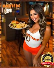 Hooters Waitress - 1990 - Restored - Metal Sign 11 x 14 picture