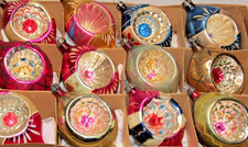 Lot VTG Glass Indent Pictured INSECT BIRD HOUSE DROP Christmas Ornaments Poland picture