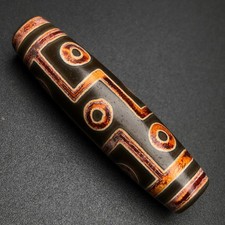 Rare Tibetan Buddhism Agate 9 Eyes Totem Dzi Bead Amulet Necklace Pendant Z3678 picture