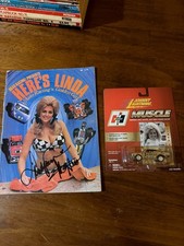 Linda Vaughn Signed Here's Linda Magazine + Johnny Lightning Hurst Hemi picture