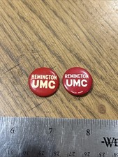 Rare Lot Of 2 Variations Remington UMC Ammunition Advertising Pin Button Pinback picture
