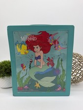 Vintage Disney The Little Mermaid Vinyl Storage Case Teal Ariel Flounder picture