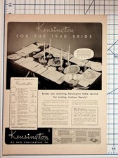 Vintage 1940 Kensington Aluminum Tableware Ad Magazine Bride Pennsylvania picture